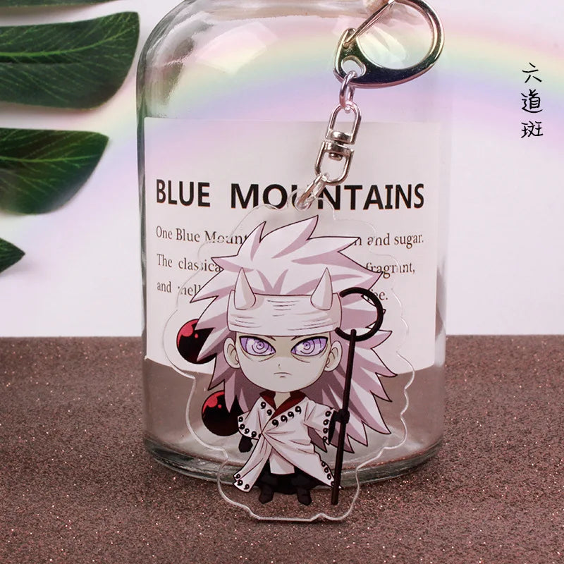 Anime Akatsuki Keychain Uzumaki Gaara Uchiha Sasuke Senju Hashirama Pain Jiraiya Acrylic Key Chains Pendant Figure Toys Gifts
