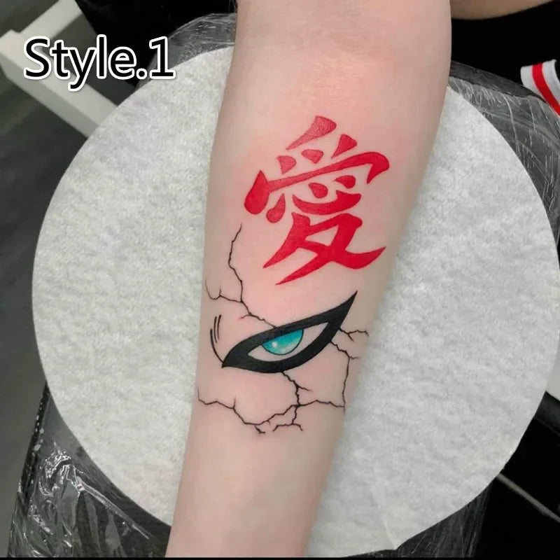 Anime Gaara Big Size Temporary Tattoos Waterproof Art Body Arm Cosplay Cartoon Fake Tatto Sticker
