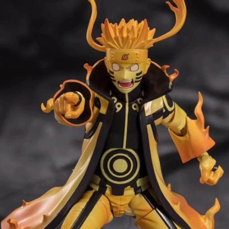 SHF Uzumaki Naruto Action Figure Rikudo Sennin Naruto Kurama Link Mode Figurine Movable Model Collection Anime Toy
