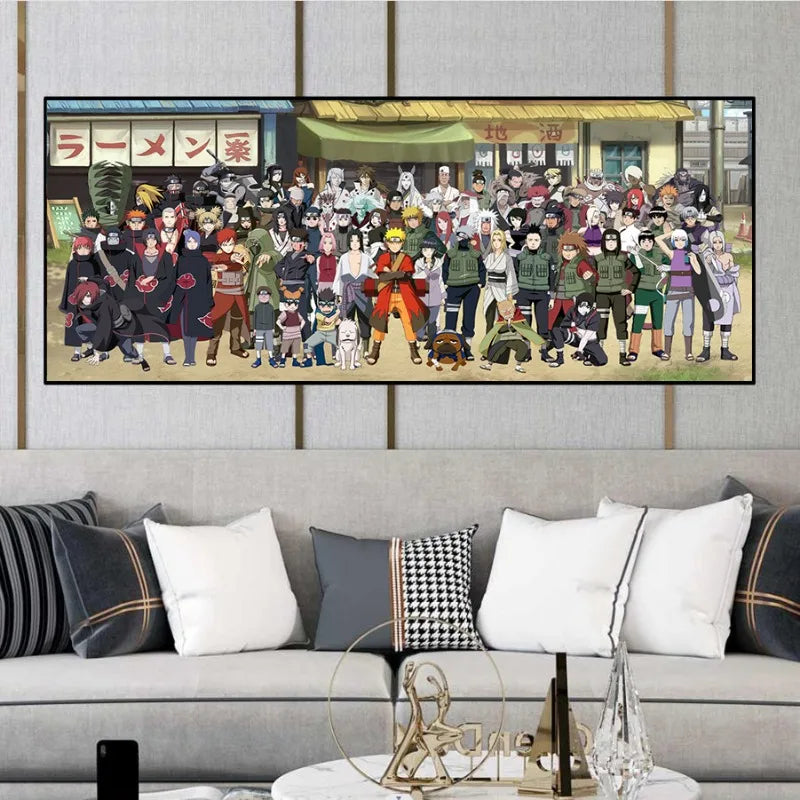 Naruto Family Portrait Decoration Painting Organized By Naruto Sasuke Xiao for Hanging Paintings Kid's Bedroom Bedside Mural