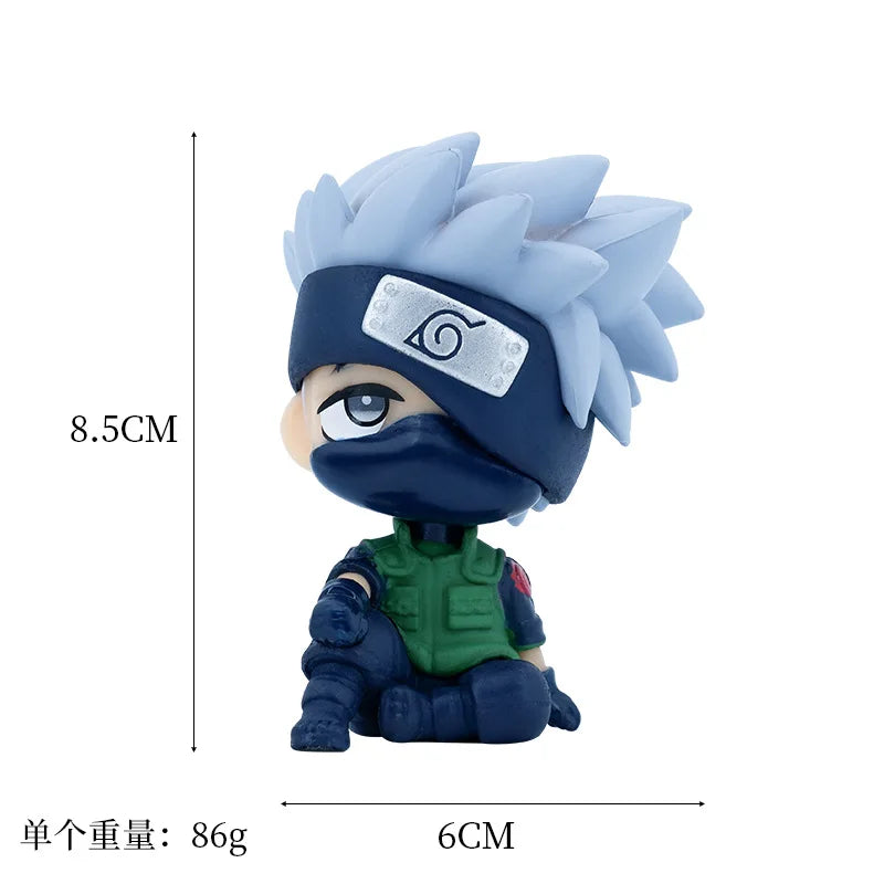 9cm Naruto Anime Figure Kakashi Naruto Action Figure Q Version Kawaii Sasuke Itachi Figurine Car Decoration Collection Model Toy