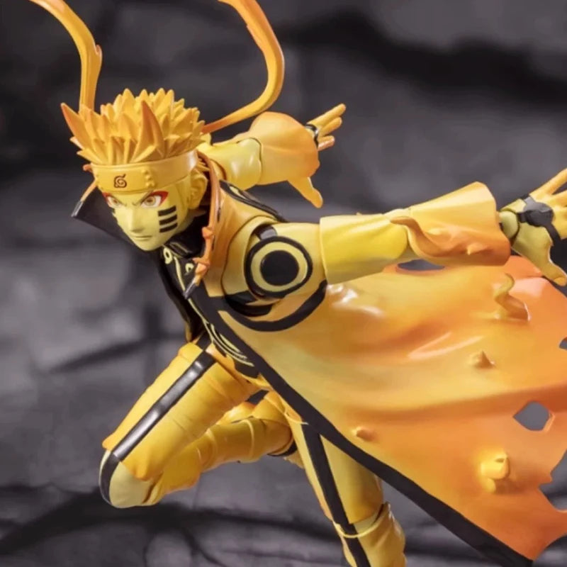 SHF Uzumaki Naruto Action Figure Rikudo Sennin Naruto Kurama Link Mode Figurine Movable Model Collection Anime Toy