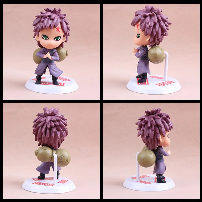 6 Pcs/Lot NARUTO Sasuke Gaara Uchiha Madara Figure 7-8cm 2 Style Personality Base Mini Figurines