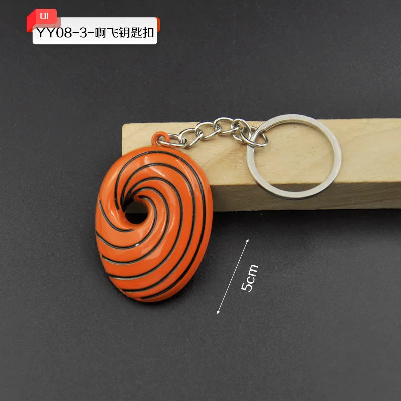 Naruto Anime Keychain Cartoon Uchiha Obito Uchiha Madara Naruto Metal Key Chain Pendant Akatsuki Chaveiro Jewelry Souvenir Gifts