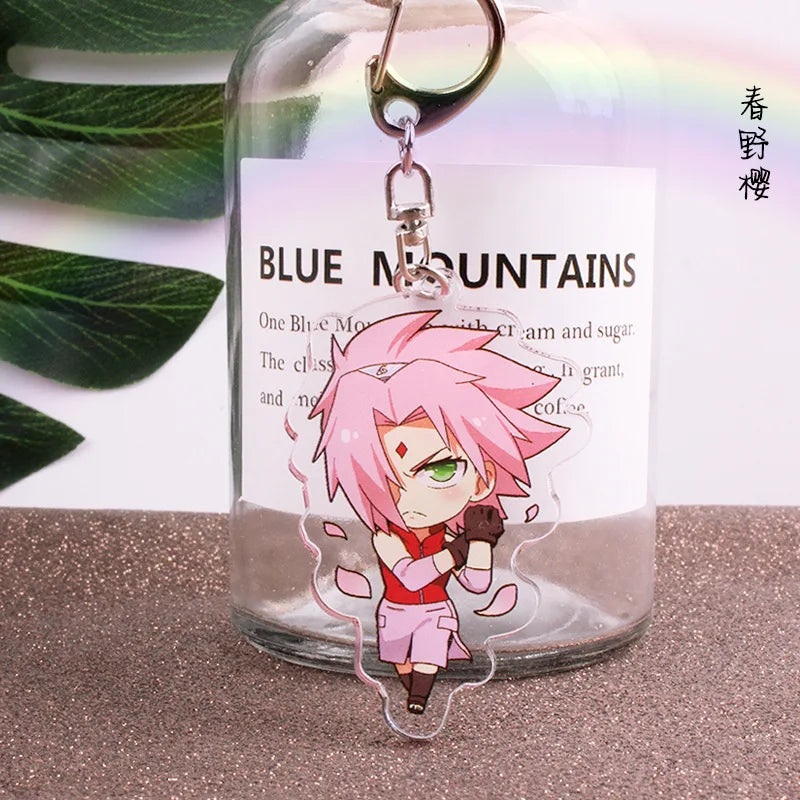 Anime Akatsuki Keychain Uzumaki Gaara Uchiha Sasuke Senju Hashirama Pain Jiraiya Acrylic Key Chains Pendant Figure Toys Gifts