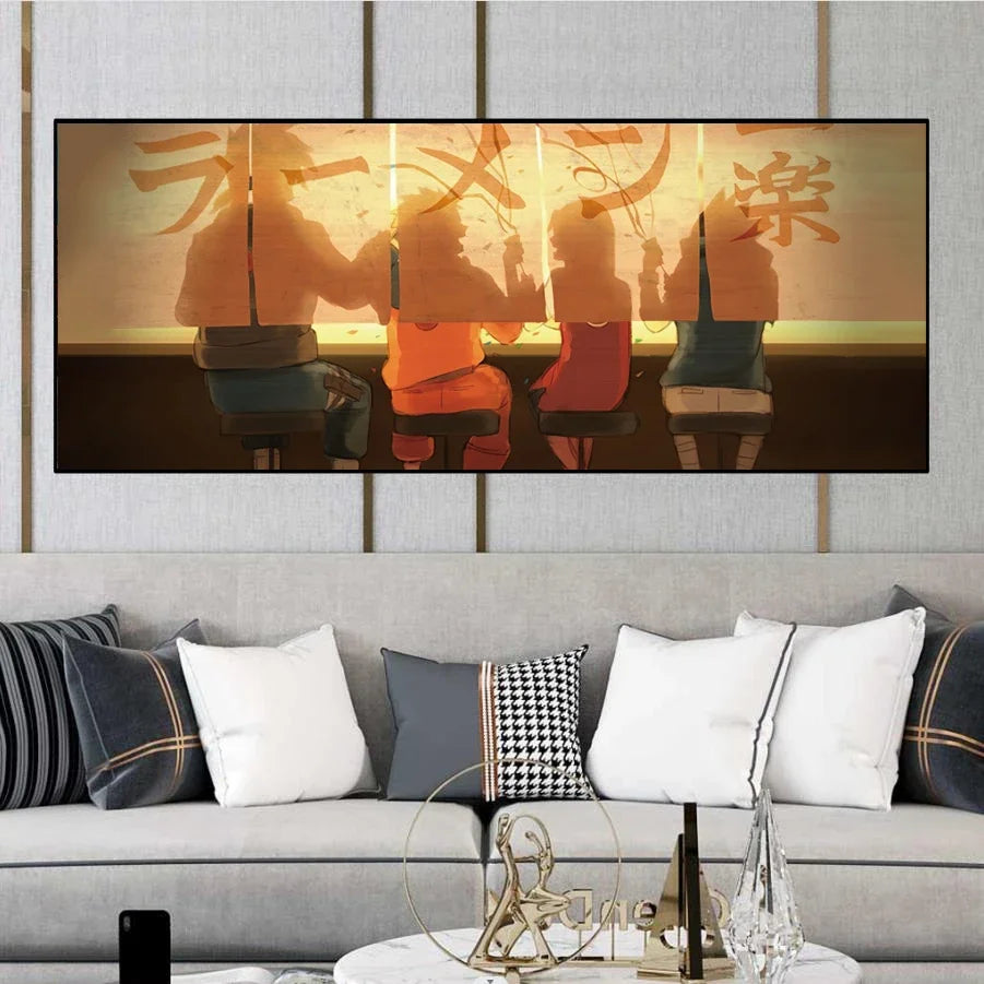 Naruto Family Portrait Decoration Painting Organized By Naruto Sasuke Xiao for Hanging Paintings Kid's Bedroom Bedside Mural