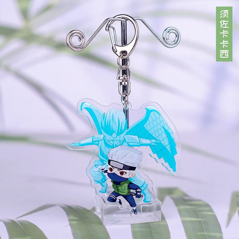 Anime Akatsuki Keychain Uzumaki Gaara Uchiha Sasuke Senju Hashirama Pain Jiraiya Acrylic Key Chains Pendant Figure Toys Gifts