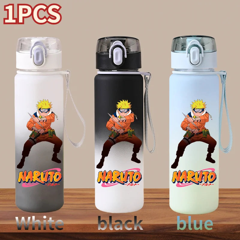 NARUTO 560ML Large Capacity Children Water Cup Portable Plastic Outdoor Sports Aldults Drinking Water Bottle Anime Uchiha Sasuke