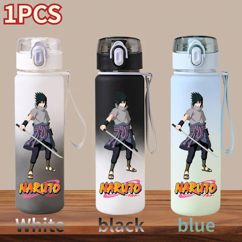 NARUTO 560ML Large Capacity Children Water Cup Portable Plastic Outdoor Sports Aldults Drinking Water Bottle Anime Uchiha Sasuke