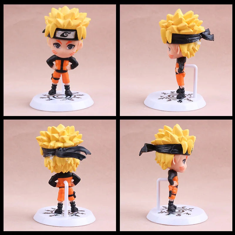 6 Pcs/Lot NARUTO Sasuke Gaara Uchiha Madara Figure 7-8cm 2 Style Personality Base Mini Figurines