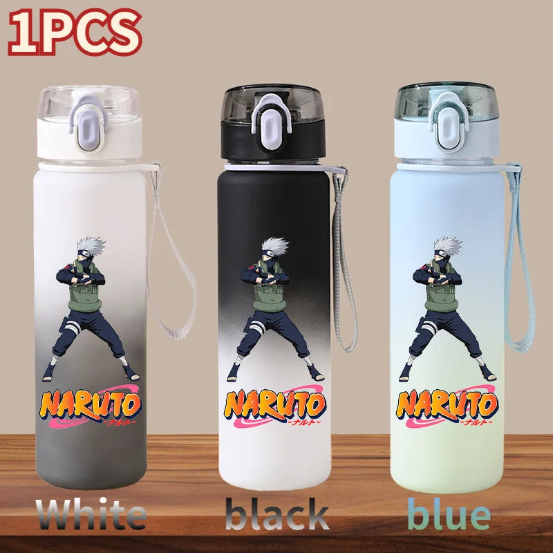NARUTO 560ML Large Capacity Children Water Cup Portable Plastic Outdoor Sports Aldults Drinking Water Bottle Anime Uchiha Sasuke
