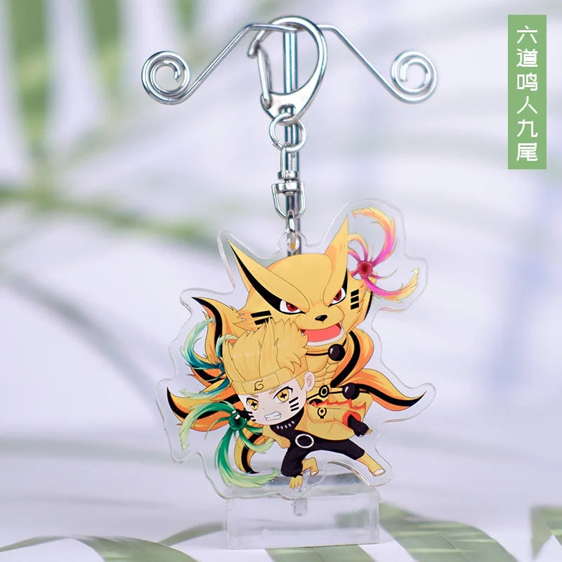 Anime Akatsuki Keychain Uzumaki Gaara Uchiha Sasuke Senju Hashirama Pain Jiraiya Acrylic Key Chains Pendant Figure Toys Gifts