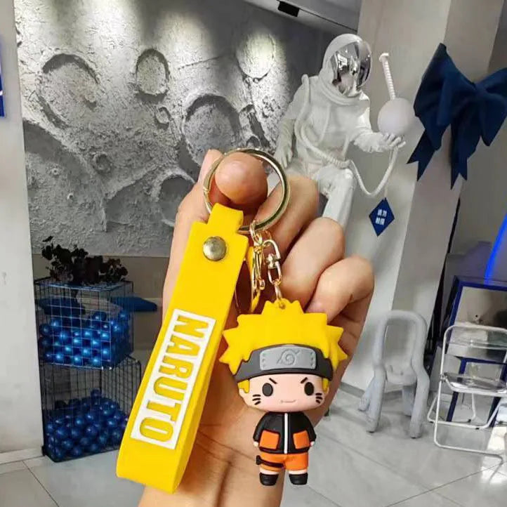 New Naruto Anime Figures Naruto Sasuke Kakashi Itachi Jiraiya PVC Keychain Bag Keyring Accessory Kids Toys Birthday Fans Gifts