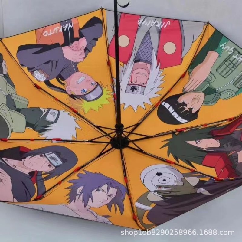 New Naruto Umbrella Automatic Sunny Umbrella Akatsuki Itachi Sasuke Animation Peripheral Cartoon Creative Children's Gift Toys