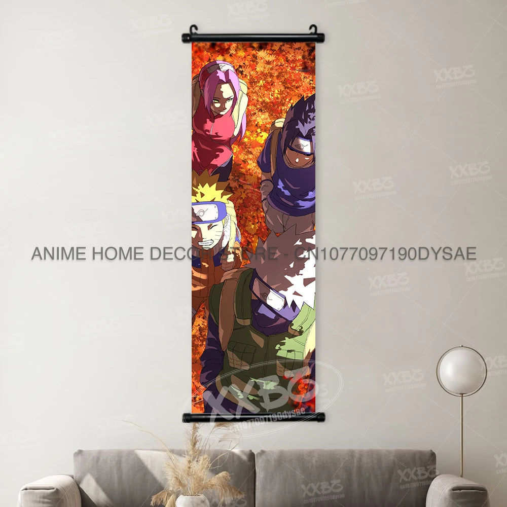 Naruto Posters Scroll Wall Decor Uchiha Itachi Home Pictures Haruno Sakura Anime Hanging Nara Shikamaru Art Paintings Orochimaru