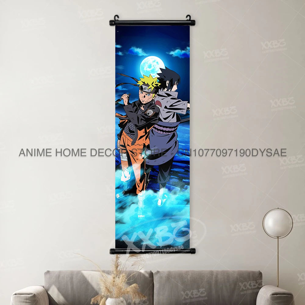 Naruto Posters Scroll Wall Decor Uchiha Itachi Home Pictures Haruno Sakura Anime Hanging Nara Shikamaru Art Paintings Orochimaru