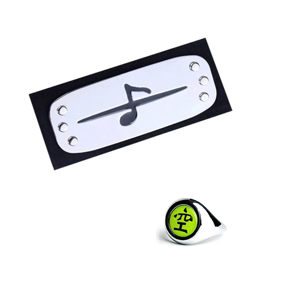 Bandai Naruto Akatsuki Rings Headbands Anime Figure Itachi Cosplay Ring Accessories Props Jewerly Christmas Party Gifts