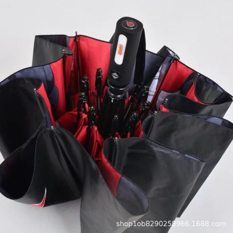 New Naruto Umbrella Automatic Sunny Umbrella Akatsuki Itachi Sasuke Animation Peripheral Cartoon Creative Children's Gift Toys