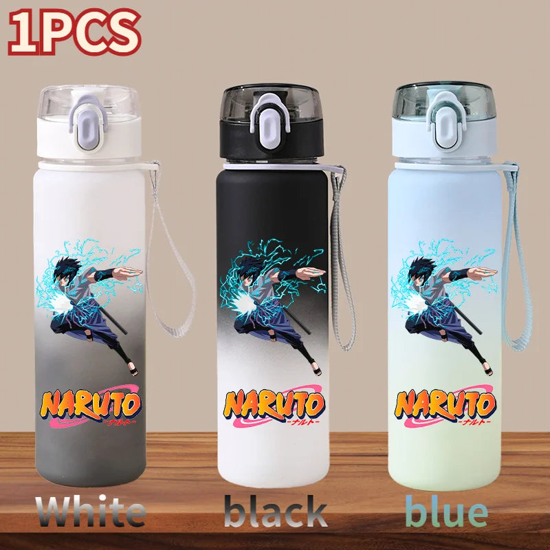 NARUTO 560ML Large Capacity Children Water Cup Portable Plastic Outdoor Sports Aldults Drinking Water Bottle Anime Uchiha Sasuke