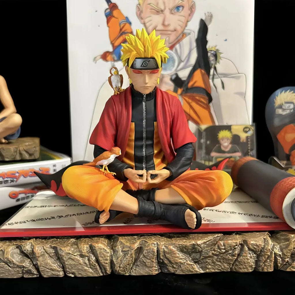 15CM Shippuden Figure Anime Immortal Mode Uzumaki Figure Meditate Gk Statue Collection Figurines Model Gift Toys