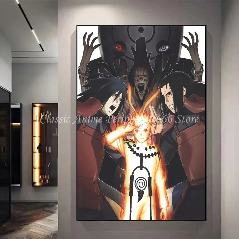 Naruto Anime Decoration Painting Naruto Kakashi Uchiha Itachi Xiao Organizes Posters, Entrance Paintings, Murals