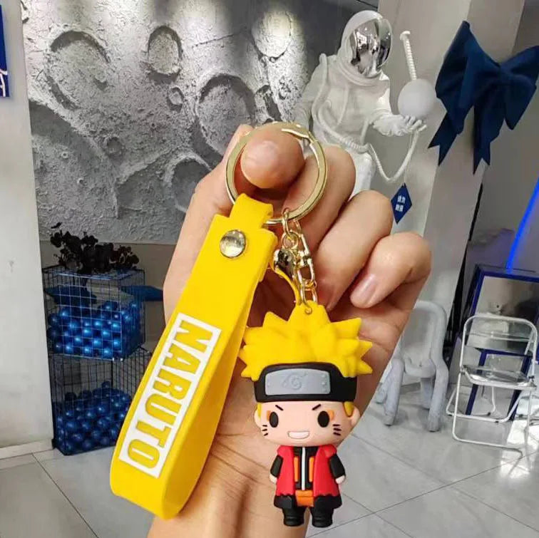 New Naruto Anime Figures Naruto Sasuke Kakashi Itachi Jiraiya PVC Keychain Bag Keyring Accessory Kids Toys Birthday Fans Gifts