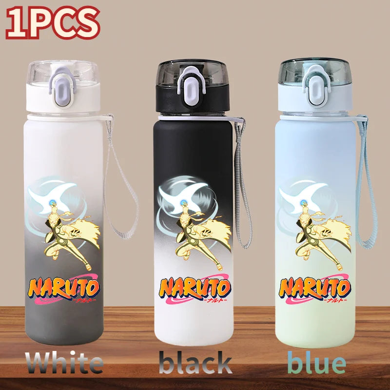 NARUTO 560ML Large Capacity Children Water Cup Portable Plastic Outdoor Sports Aldults Drinking Water Bottle Anime Uchiha Sasuke