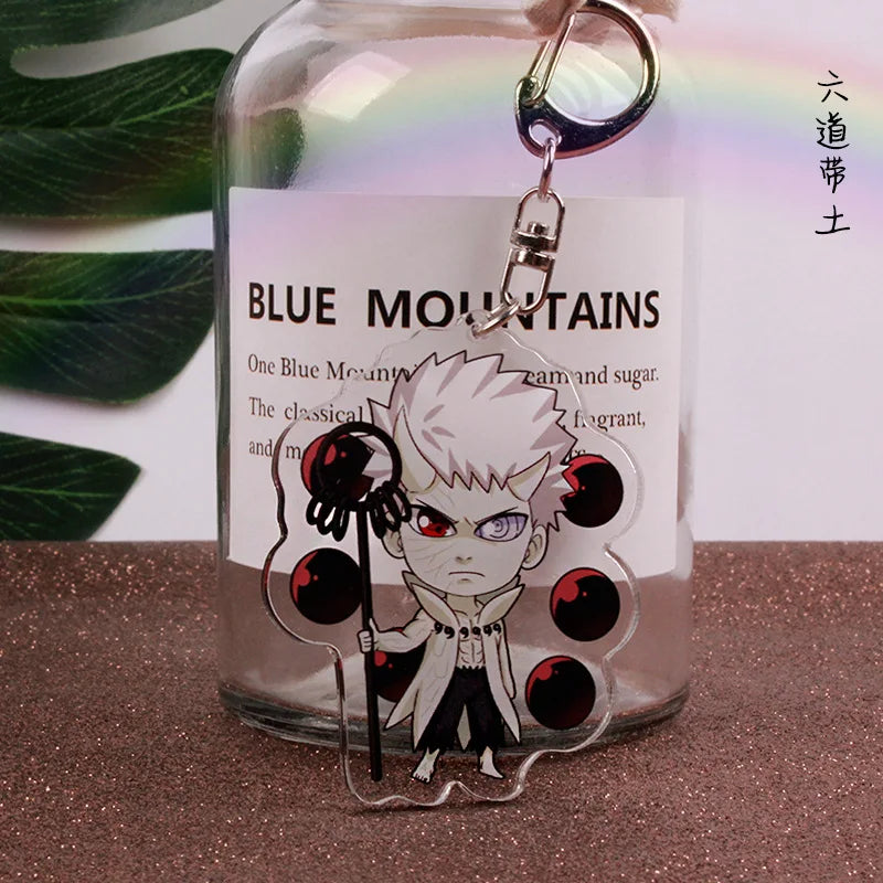Anime Akatsuki Keychain Uzumaki Gaara Uchiha Sasuke Senju Hashirama Pain Jiraiya Acrylic Key Chains Pendant Figure Toys Gifts