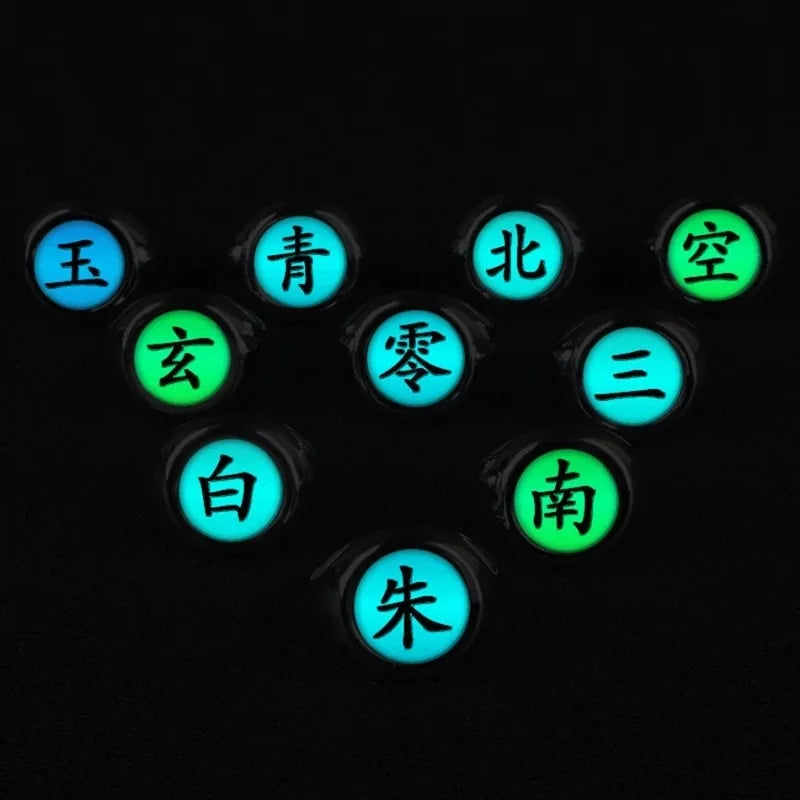 Japanese Anime Cosplay Luminous Ring Akatsuki Ladies Ring Men's Ring Accessories Props Finger Decoration Anillos Akatsuki Itachi