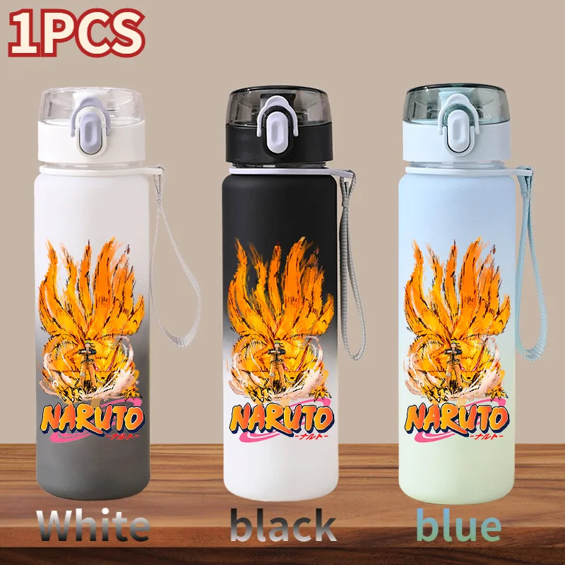 NARUTO 560ML Large Capacity Children Water Cup Portable Plastic Outdoor Sports Aldults Drinking Water Bottle Anime Uchiha Sasuke