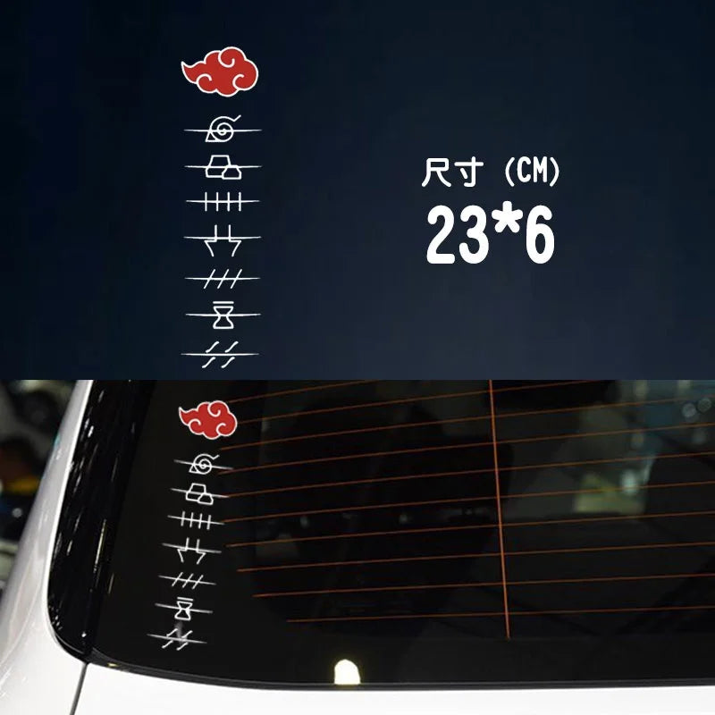 New Naruto Akatsuki Car Stickers Decorate Car Windows Glass Cartoon Car Stickers 38Cm Naruto Emblem Stickers Automobile Cartoon