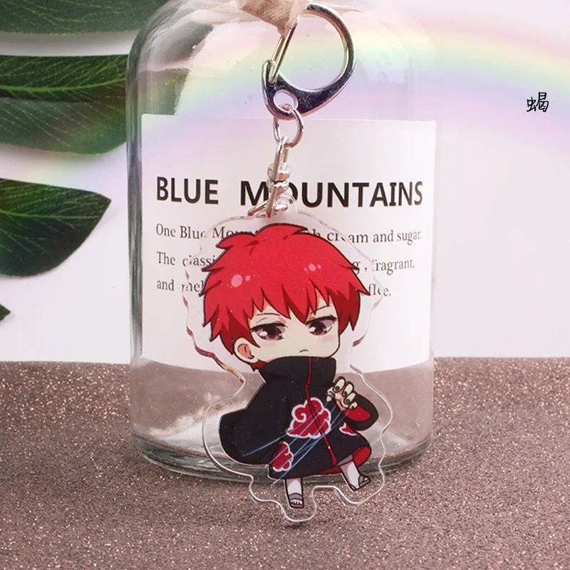 Anime Akatsuki Keychain Uzumaki Gaara Uchiha Sasuke Senju Hashirama Pain Jiraiya Acrylic Key Chains Pendant Figure Toys Gifts