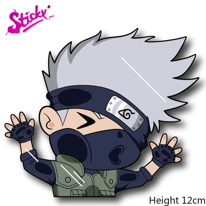 Anime Naruto Stickers Funny Sasuke Peek Window Stickers Laptop Decals Waterproof Car Stickers Personality Anime Stickers