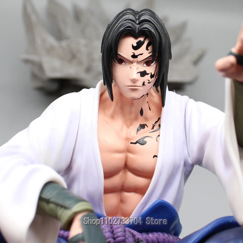 Naruto Uchiha Sasuke Figures Mantra Seal Sitting Uchiha Sasuke Action Figures 18cm PVC Anime Collection Model Toys Gifts